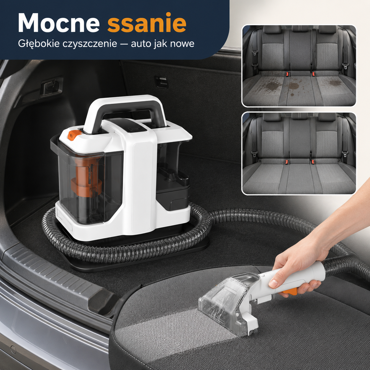 Spot Cleaner – ręczna myjka piorąca do kanap, dywanów i zasłon (natrysk + odsysanie)